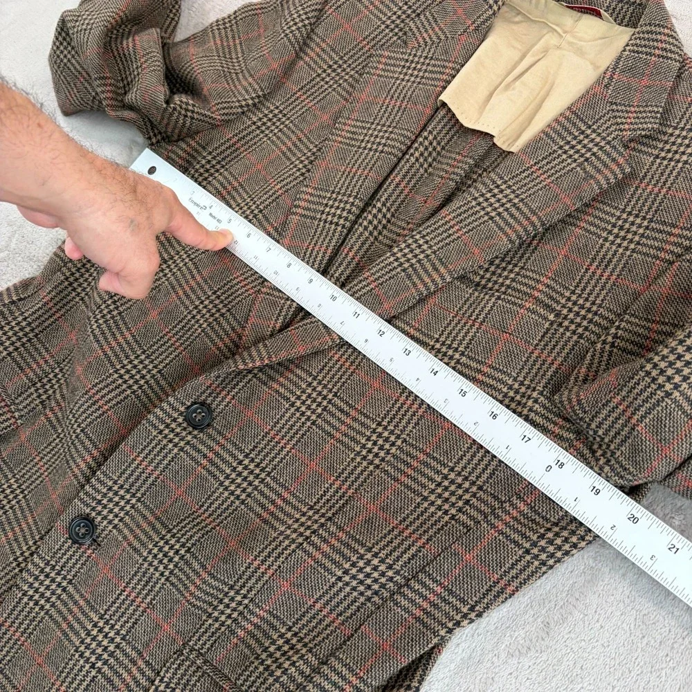 Vintage‎ BANANA REPUBLIC 2 Button Sports Coat Blazer Jacket 38 Brown Glen Check